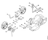 STIHL 1113-400-1310 Zündmodul positie 1 technische tekening