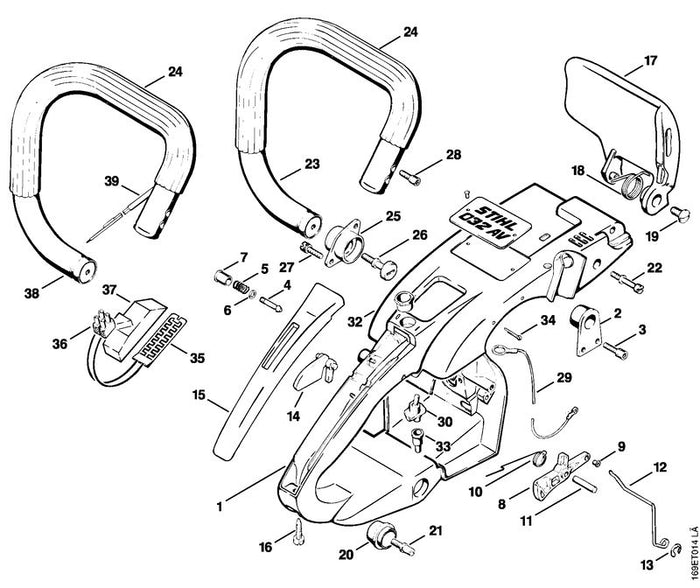 STIHL 1118-432-2200 Sechskantmutter M12 positie 32 technische tekening