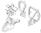 STIHL 1124-080-1610 Haube positie 12 technische tekening