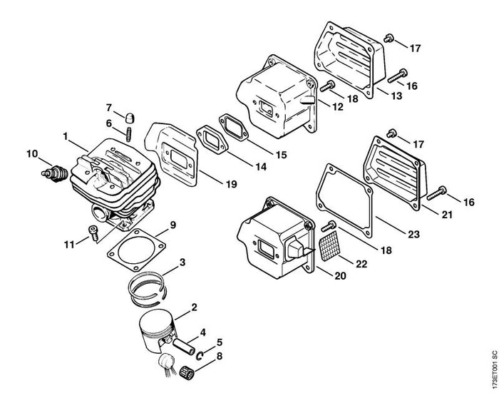 STIHL 1125-149-0500 Dichtung positie 23 technische tekening
