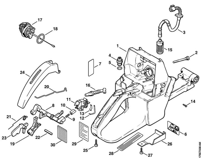 STIHL 1128-122-6606 Bundschraube positie 2 technische tekening