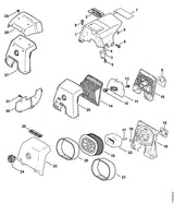 STIHL 1122-967-1507 Typenschild MS 640 positie 2 technische tekening