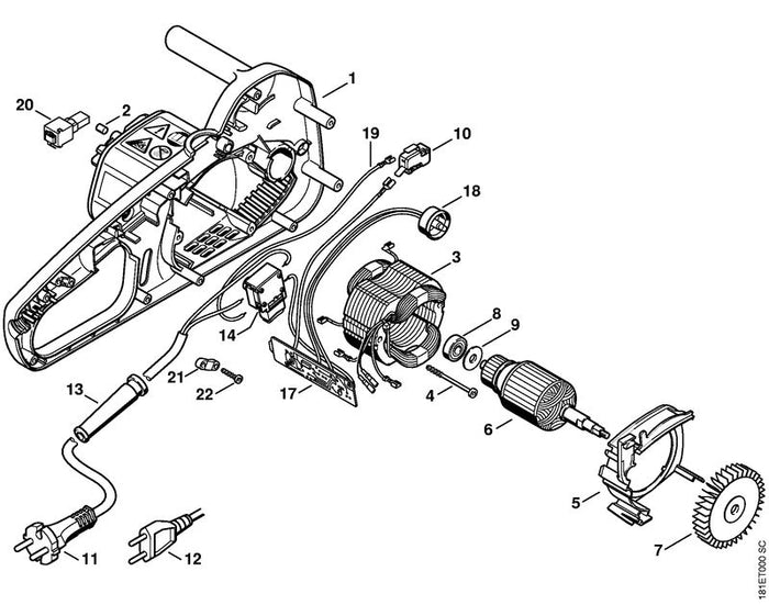 STIHL 1208-430-1400 Elektronikmodul positie 17 technische tekening