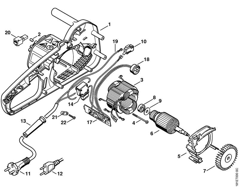 STIHL 1208-600-2601 Bürstenhalter positie 20 technische tekening