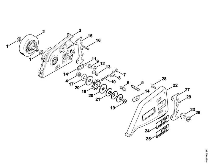 STIHL 1207-162-8900 Scheibe positie 20 technische tekening