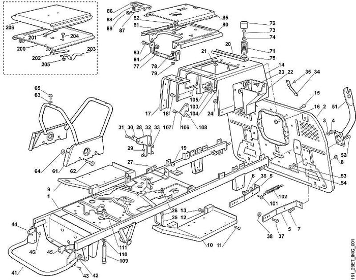 STIHL 9027-068-1420 Flachrundschraube M6x45 positie 11 technische tekening