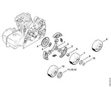 STIHL 1123-640-2077 Kettenrad 1/4" 8Z positie -1 technische tekening