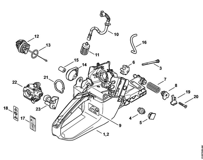 STIHL 1135-120-0602 Vergaser HD-35C positie 22 technische tekening