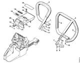 STIHL 1124-790-1500 Griffrohr mit Schlauch positie 1 technische tekening