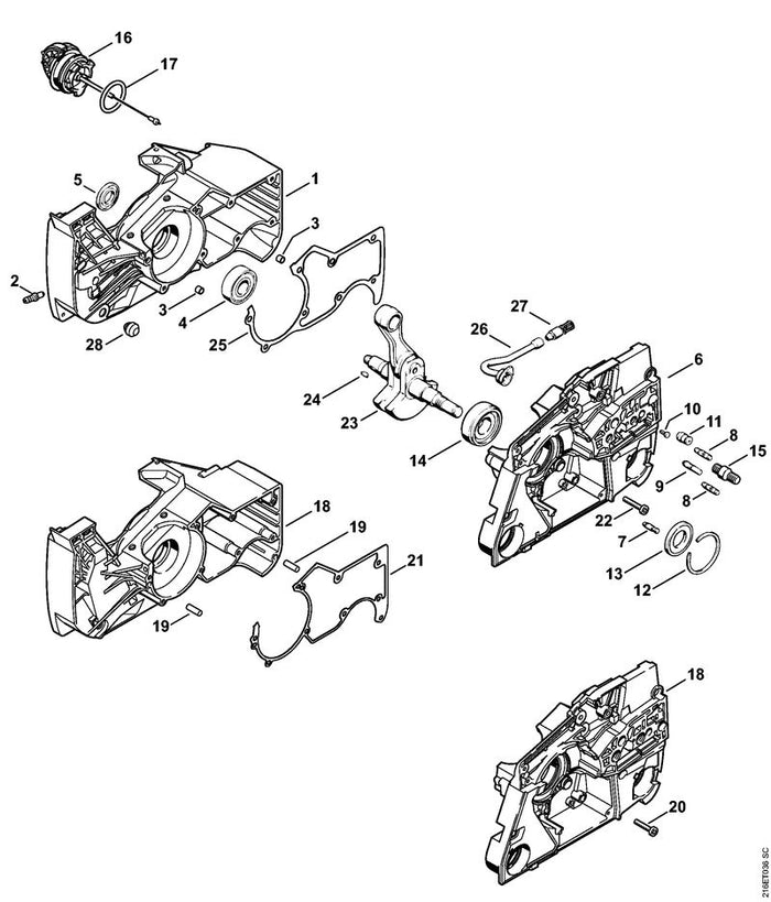 STIHL 1124-640-9100 Ventil positie 11 technische tekening
