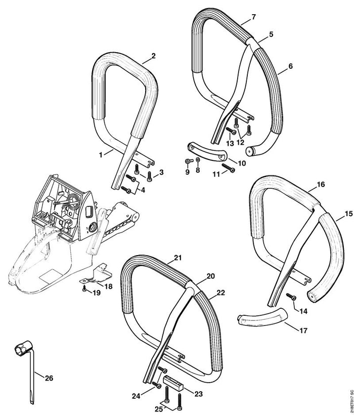 STIHL 9074-478-4705 Schraube IS-P6x40 positie 25 technische tekening