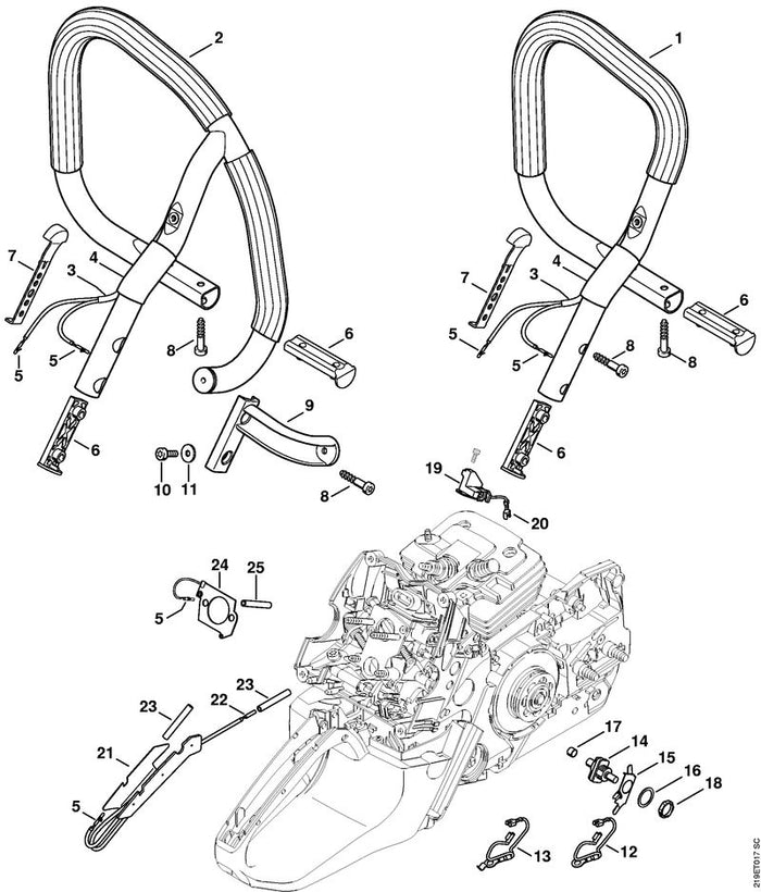 STIHL 1138-442-0401 Isolierschlauch positie 3 technische tekening
