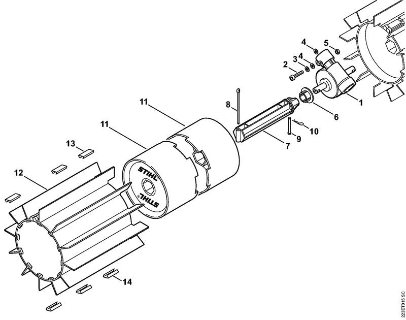 STIHL 4602-640-0100 Getriebe positie 1 technische tekening