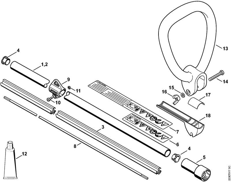 STIHL 4602-738-0201 Hülse positie 5 technische tekening