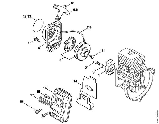 STIHL 0000-195-7000 Kappe positie 10 technische tekening