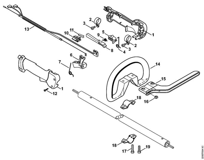 STIHL 4128-791-3100 Feder positie 11 technische tekening