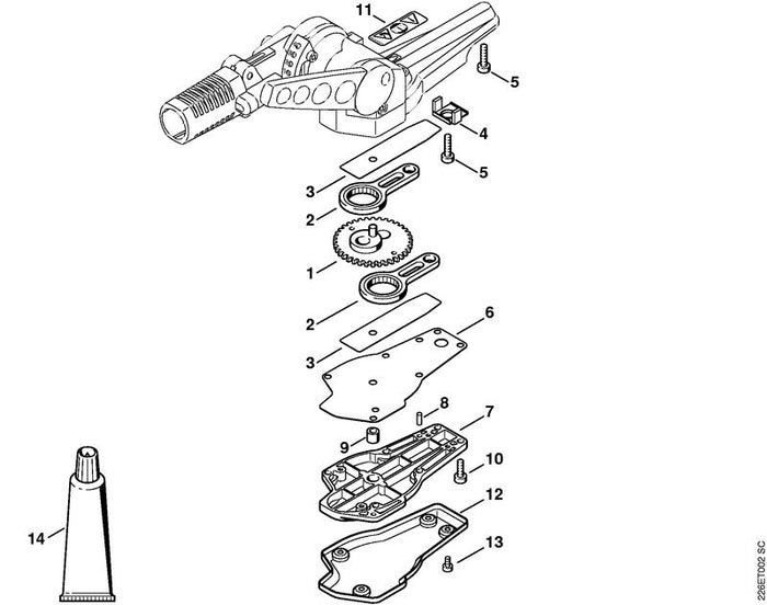 STIHL 4230-641-6601 Schutzplatte positie 12 technische tekening