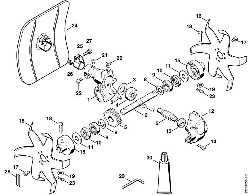 STIHL 4600-007-1004 Satz Schnecke positie 5 technische tekening