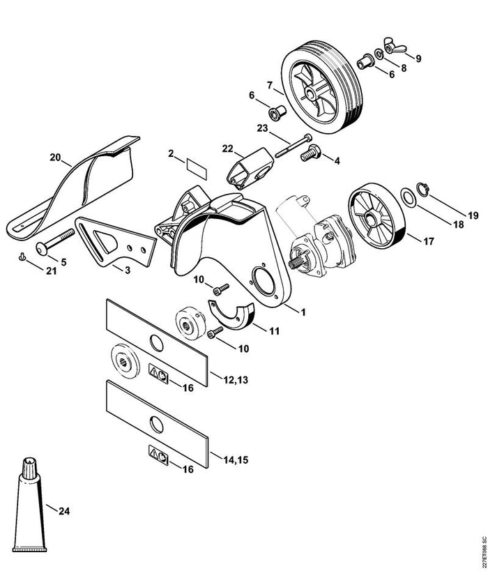 STIHL 9455-621-1920 Sicherungsring DIN471-18x1,2 positie 19 technische tekening