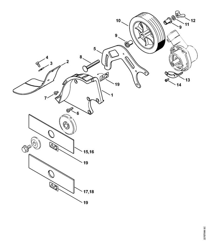 STIHL 9245-691-1100 Mutter DIN315-M8 positie 12 technische tekening