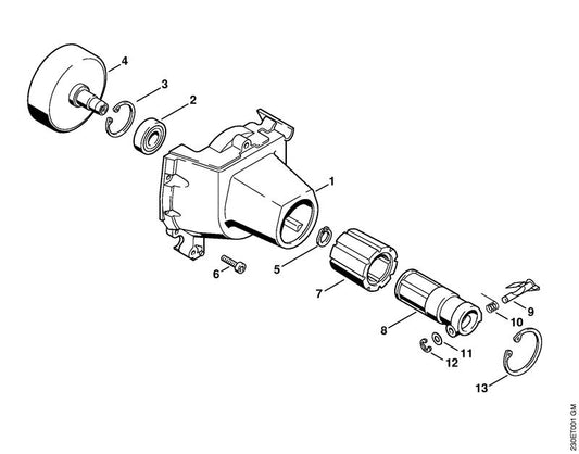STIHL 4132-162-7800 Schenkelfeder positie 10 technische tekening