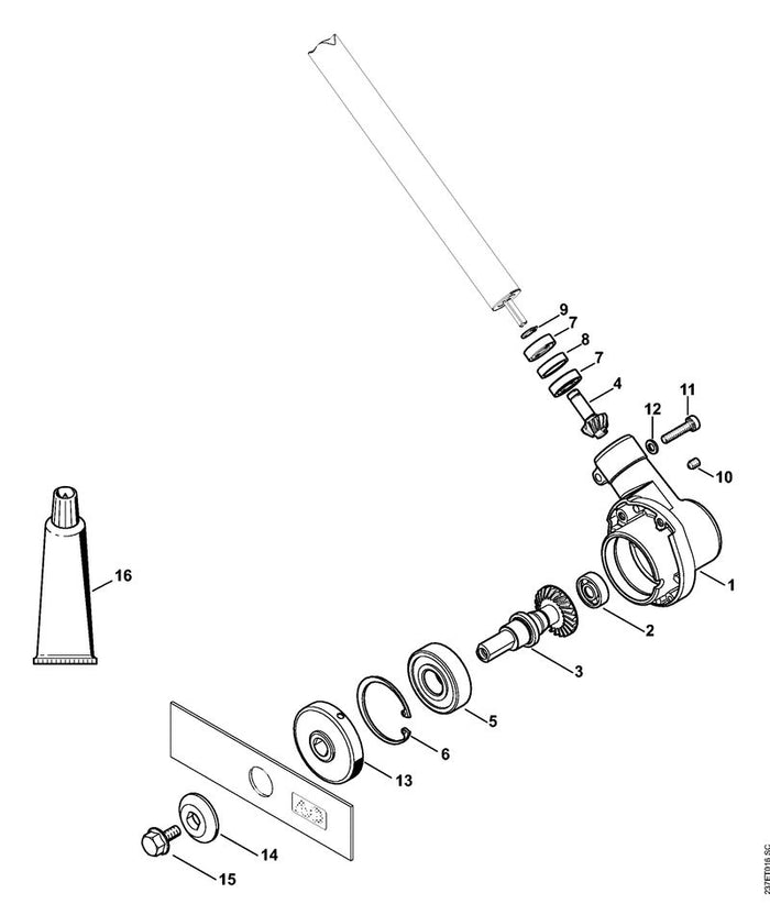 STIHL 4180-713-1603 Druckscheibe positie 14 technische tekening