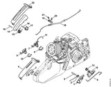 STIHL 1143-182-4510 Schenkelfeder positie 13 technische tekening