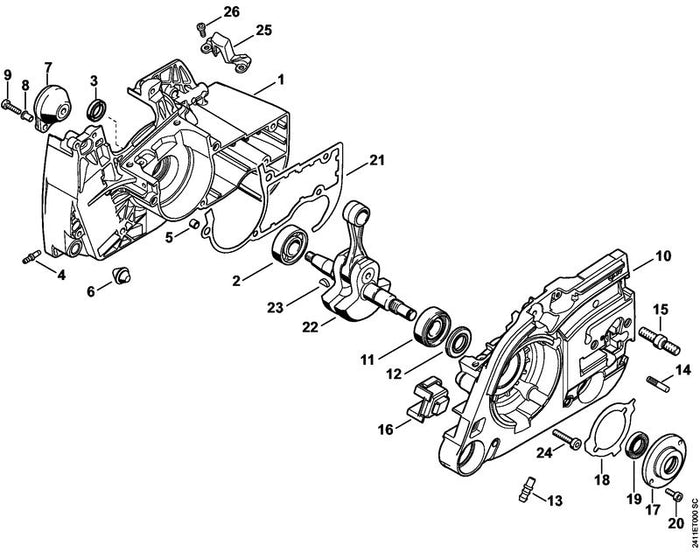STIHL 1128-007-1600 Dichtungssatz positie -1 technische tekening