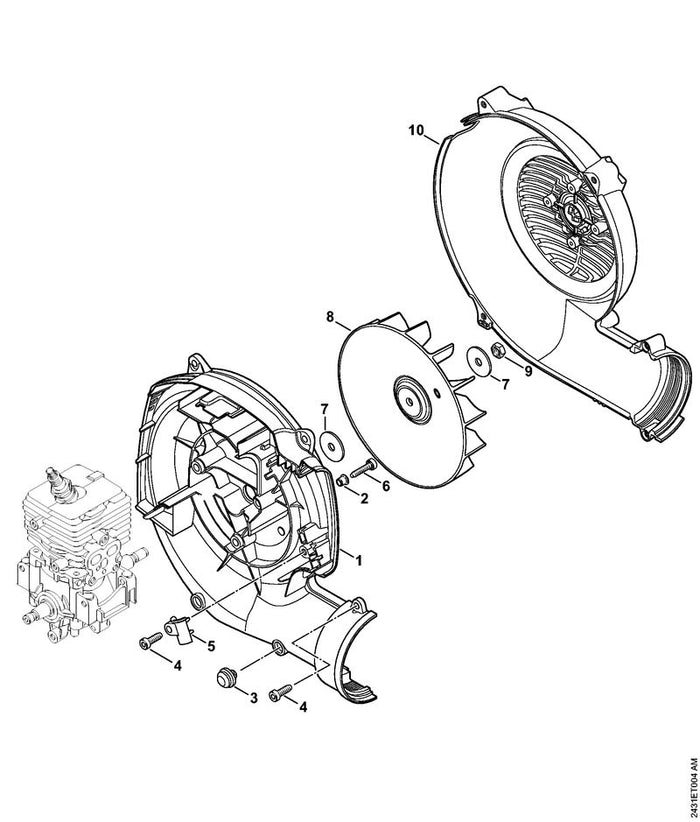 STIHL 9211-260-1150 Mutter DIN936-M8x1LH-05 positie 9 technische tekening
