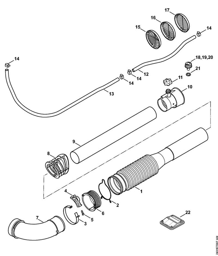 STIHL 4241-708-6800 Ablenkgitter positie 17 technische tekening