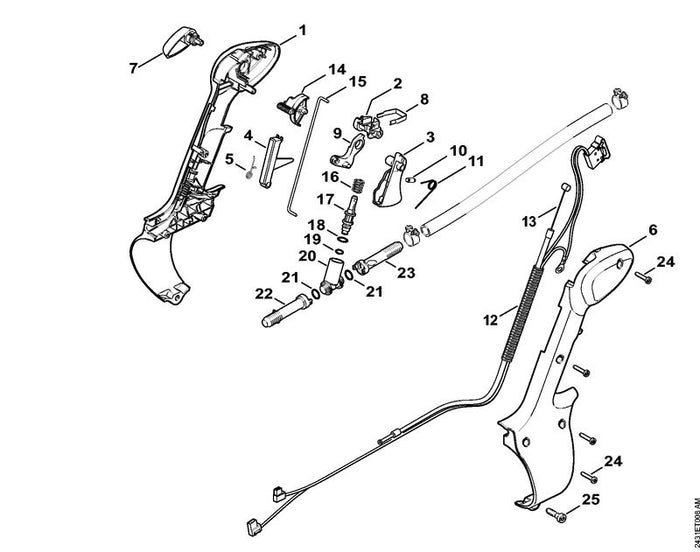 STIHL 0000-997-2012 Druckfeder positie 16 technische tekening