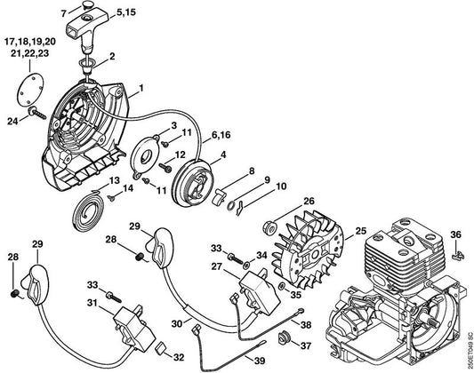 STIHL 0000-195-7200 Klinke positie 8 technische tekening