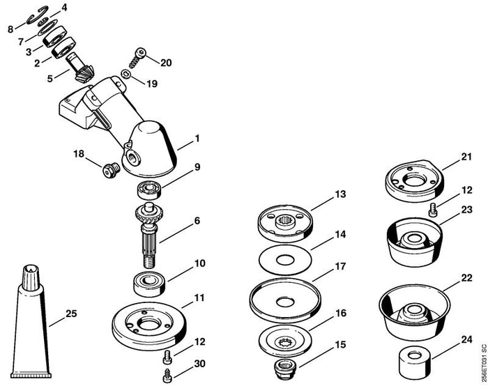 STIHL 4128-640-7301 Ritzelsatz positie -1 technische tekening