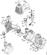 STIHL 4180-967-1535 Typenschild KM 130 positie 11 technische tekening