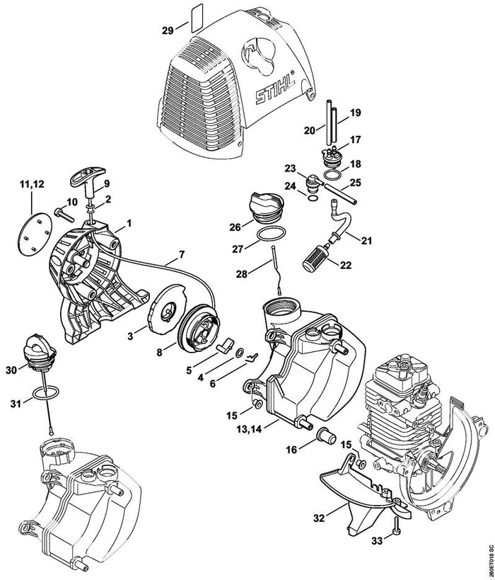 STIHL 4180-967-1536 Typenschild KM 130 R positie 12 technische tekening