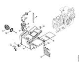 STIHL 1129-350-0807 Tankgehäuse positie 1 technische tekening