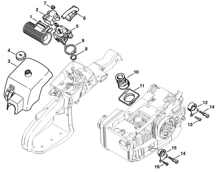 STIHL 1129-120-0654 Vergaser C1Q-S127D positie 5 technische tekening