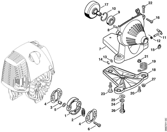STIHL 4180-708-0800 Feder positie 19 technische tekening