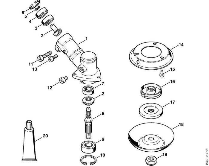 STIHL 9022-341-1230 Schraube IS-M6x8-10.9 positie 12 technische tekening