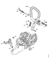 STIHL 1141-122-9903 Puffer positie 15 technische tekening