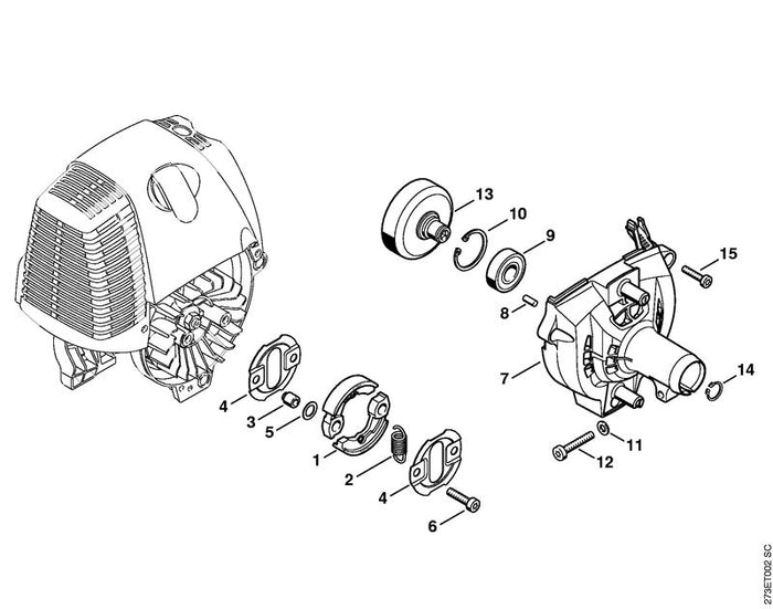 STIHL 4180-160-2902 Kupplungstrommel positie 13 technische tekening