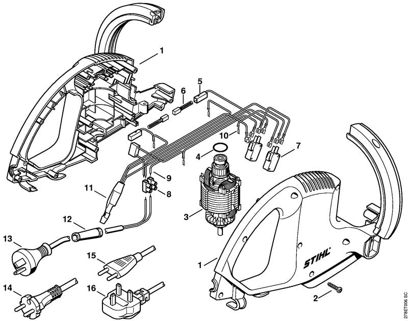 STIHL 4814-600-0804 Motorgehäuse positie 1 technische tekening