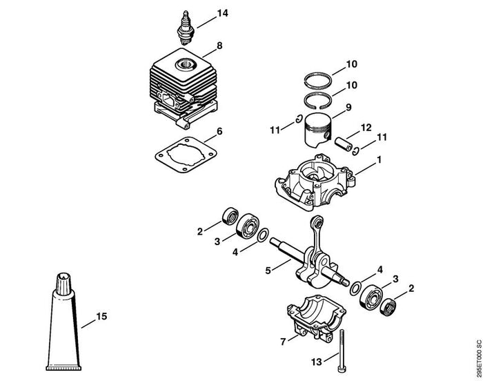 STIHL 4229-007-1050 Dichtungssatz positie -1 technische tekening