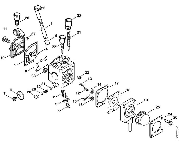 STIHL 4229-122-6702 Hauptstellschraube positie 21 technische tekening