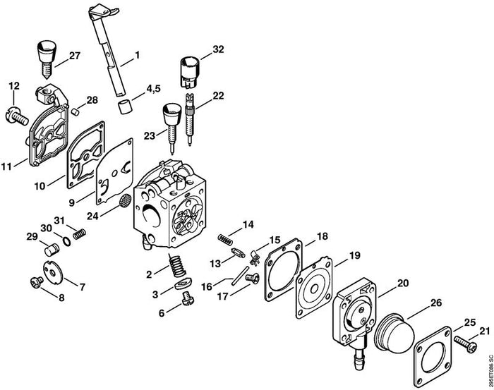 STIHL 1129-122-3600 Dichtring positie 30 technische tekening