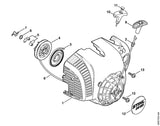 STIHL 4241-080-2106 Lüftergehäuse mit Anwerfvorrichtung positie -1 technische tekening