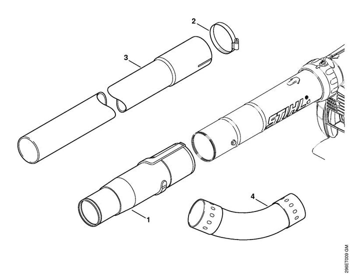 STIHL 4227-700-7105 Schlauchschelle positie 2 technische tekening