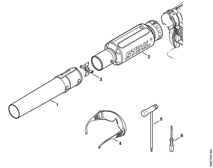 STIHL 4241-780-8200 Blasrohrschalldämpfer positie 2 technische tekening