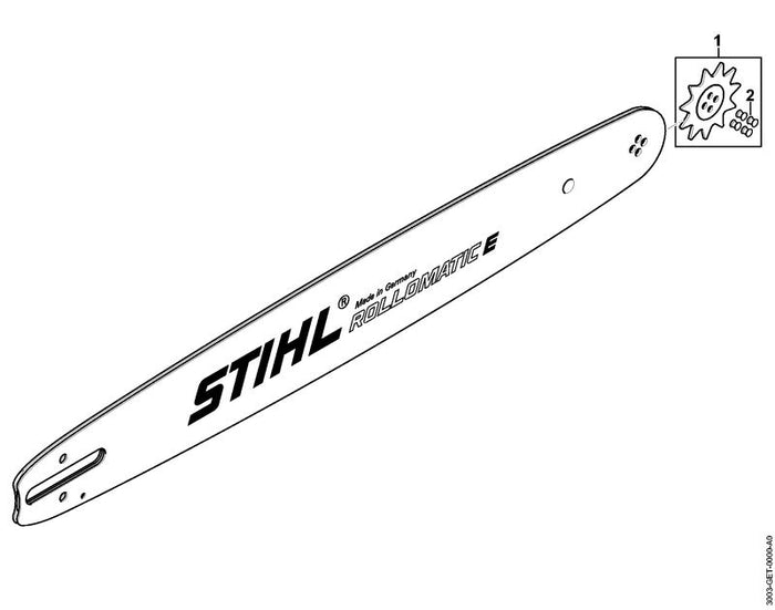STIHL 0000-974-0420 Senkniet positie 2 technische tekening