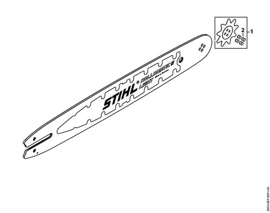 STIHL 0000-974-0421 Senkniet positie 2 technische tekening